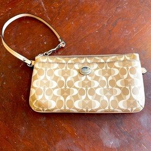 Coach beige wristlet